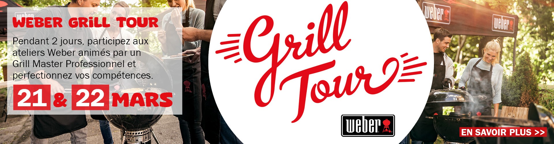 Le Weber Grill Tour 2025 fait une halte dans votre magasin de Châteaugiron les 21 et 22 mars 2025.